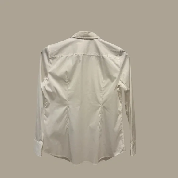 Ann Taylor Perfect Shirt Sz 12 White Long Sleeve Front Buttoned - Picture 4 of 11